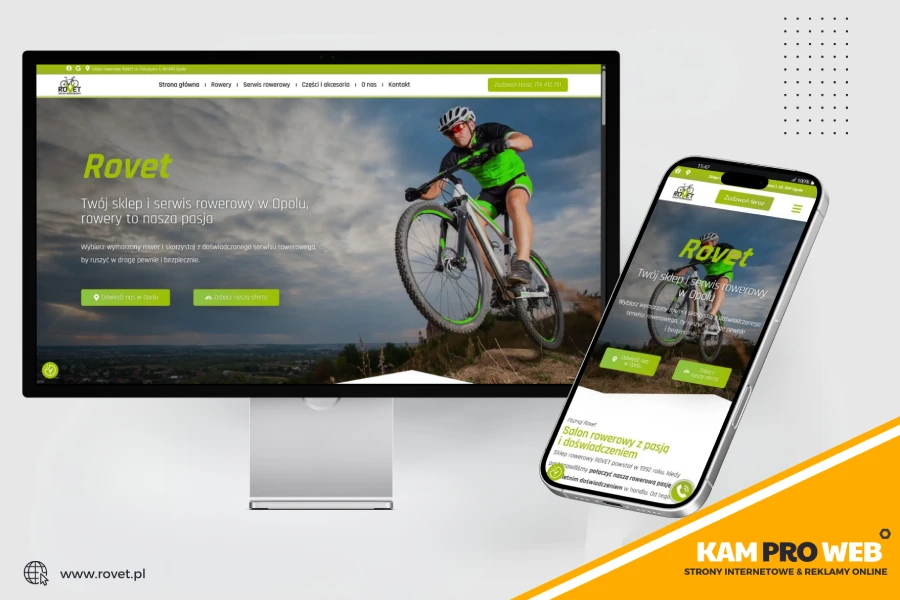 Projekt strony firmowej w Częstochowie – WordPress, RWD, klarowna oferta, mocne CTA i podstawowe SEO on-page.