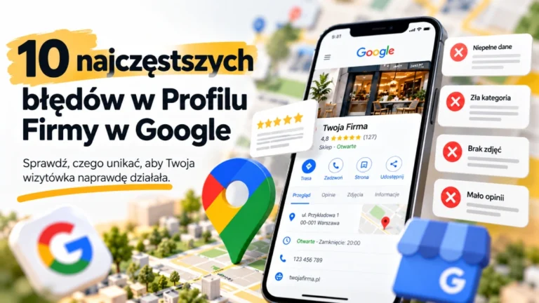Najczęstsze błędy w wizytówce Google